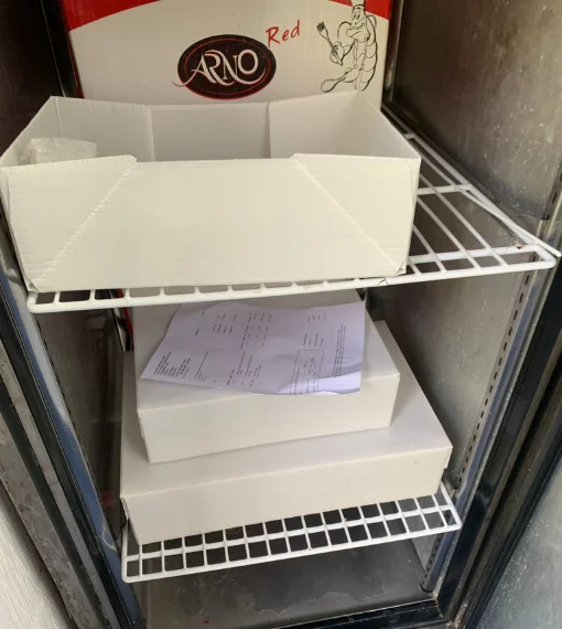 Our Deliveries 48 Seafood delivery in a restaurant's kitchen