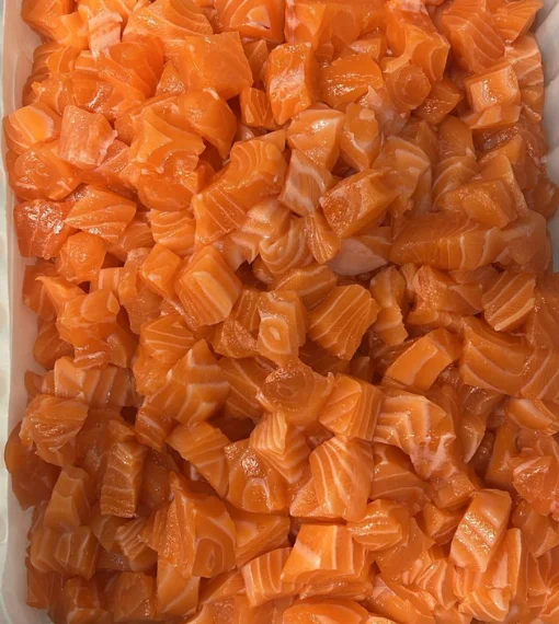 Fishmonger London 1 Fresh salmon cube cut delivery in London restaurant